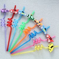 8-pack of car-themed straws, reusable, perfect as party favors, birthday party supplies, and wedding decorations