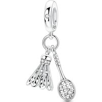 925 Sterling Silver Charms Bead CZ Zirconium Badminton Dangle Fit Original Bracelet DIY Women Jewelry Gift