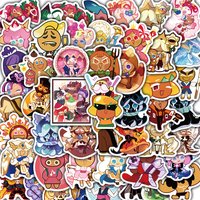 50PCS Cookie Run Kingdom Stickers Notebook Laptop Cartoon Phone Waterproof Aesthetic Phone Skateboard Cafe Decals Sticker