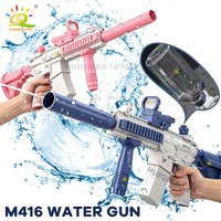 HUIQIBAO M416 Water Gun Electric Pistol Shooting Toy Full Automatic Summer Shoot Beach Outdoor Fun Toy For Children Boys Adult