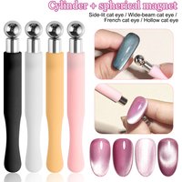 Nail art fancy glass bead French cylindrical sphere cat eye multi-functional nail polish gel with strong magnet nail magnet tool