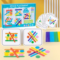 Wooden Rainbow Sticks Puzzle Montessori Toys Color Cognition Logical Thinking Matching Games Children Early Educational Toys