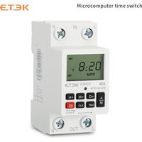 ETEK Timer Switch 220v Weekly Days Hour Programmable Intelligent relay 40A 63A with Battery 7 Days Digital Time Switch EKTS316