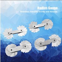 4Pcs Stainless Steel Radius Gauges R0.3-1.5/ R1-6.5/ R7-14.5/ R15-25 Tool Radius Detection Gauge Check Convex Concave Surfaces