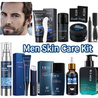 Men Skin Care Kit Men Facial Moisturizer Cream Eye Cream Facial Cleanser BB Cream Moisturizing Lip Balm Sunscreen Eye Mask Set