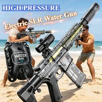 Outdoor SLR Electric Water Gun Toy with Bag Backpack High Pressure Long-range Water Pistol for Summer Outdoor Pool Water Games