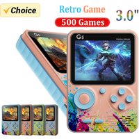 G5 Retro Handheld Game Console With 500 Classic Games 3.0Inch Screen Portable Gamepad Macaron Color 1020mAH Rechargeable Battery