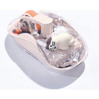 New Cute Cat Office Mouse Tri-Mode Wireless Mouse Cartoon Customized Transparent Bluetooth Silent Mouse Magnetic Top Cover
