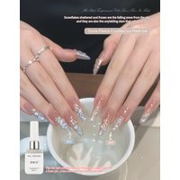 12ml snow velvet broken ice glitter nail polish glue, 2026 net red flash super glitter clear whitening nail polish glue