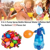 Portable Air Water Bomb Balloon Pump With Balloons For Kids Party Outdoor Toy Balloons (Pump and Balloons Random Color