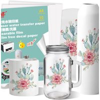 For Glass Mug Ceramics Film free Tearable Membrane Waterproof Laser Water Transfer Paper Print Waterslide Decal Paper
