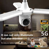 2In1 E27 Bulb Camera 5G Wifi Surveillance With LED Light Illumination CCTV PTZ AI Tracking Two-way Audio Night Vision Wireless