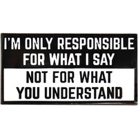 1pc "I'm Only Responsible" Enamel Pin - Sarcastic Communication Design, Funny Meme Style for Daily Wear & Friend Gifts