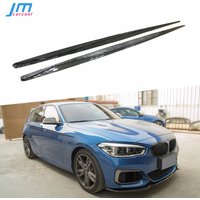 Real Dry Carbon Fiber Side Skirts Door Bumper Extension Aprons for BMW 1 Series F20 M Sport M135i M140i Hatchback 2016-2018