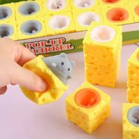 3 Pcs Stress-relieving Pet Cheese Mouse Squeezing Squirrel Cup Toys Decompression Fidget Antistress Sensory Reliefing Gift