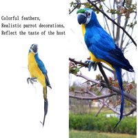 Large 45CM Faux Feather Parrot Toy Light Garden Decor 3 Colors