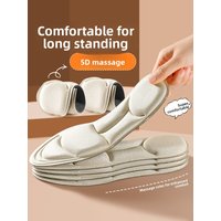 Thickened Elastic 5D Massage Soft Shoe Insoles Unisex Comfortable Anti-Pain Long Wear Women's Men's Military Training