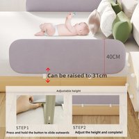 Adjustable Baby Bed Rail Guard Foldable Safety Fence Anti-Collision Crib Bumper Infants Security Fence for Toddlers