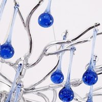 Blue crystal chandelier Luxury Classic Blue Crystal LED Pendant light for villa iving room indoor Branch Chrome Crystal lamp