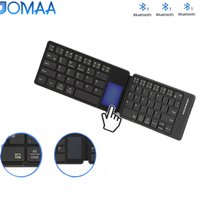 JOMAA Foldable Bluetooth Keyboard with Touchpad,3-Device Wireless Keyboard with Holder, Rechargeable Pocket Folding Keyboard