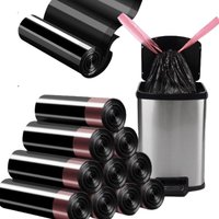 15/75pcs Heavy Duty Large Drawstring Trash Bags, Thickened Leak-Proof Plastic Garbage Bags for Kitchen, Home Waste Disposal