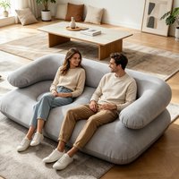 Inflatable Couch For Camping 2-Seat Waterproof Furniture With Armrest Air Sofa For Living Room Travel Picnic Backyard Beach