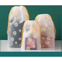 10Pcs Transparent Waterproof Travel Cosmetic Bag Towel Socks Plastic Drawstring Storage Bag Bathroom Transparent Beach Bag