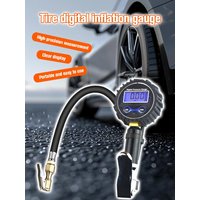 Car Truck Air Tire Inflator With Digital Pressure Gauge 200 PSI Air Chuck & Hose Pistol Type Automobile Pressure Gauge