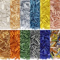 10g/lot Silver Filled Glass Tube Beads Rice Beads Seed Beads Loose Spacer Beads Jewelry Making DIY Necklace Accessories