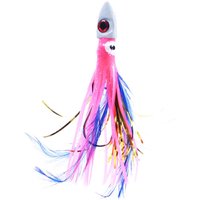 1Pcs Leucht Tintenfisch Rock Salzwasser Octopus Köder Blei Kopf Lange Schwanz Weiche Angeln Lockt Thunfisch Segelfisch Köder Tackle Zubehör