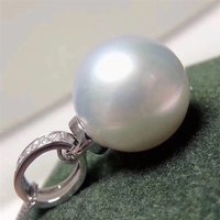 Beautiful pendant AAAA 12-13mm13-14mm natural South Sea white round pearl pendant necklace 925s/18inch