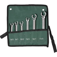 6 Pcs Spanner Combination Wrench Brake Pipe Gas Fuel Spanner Flare Wrench Open Ring Spanners Repair Set 8-19 mm Hand Tool Tubing