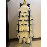 Nouvelle Robe de Soirée Printemps-Automne pour Femme, Sans Bretelles, Sans Manches, Multicouche, à Bords Frangés, Coupe Ajustée 3A39