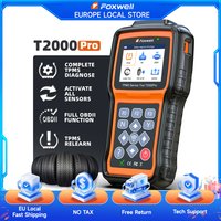 FOXWELL T2000 Pro Auto Tire Pressure Tool TPMS Sensor Programmer Activate Relearn Tire Pressure Monitoring 315MHz 433MHz Code Reader OBD2 Diagnostic Tools Lifetime Free Update