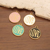2Pcs Stainless Steel Enamel Round Letter Pendant Charms for DIY Jewelry Making Supplies Earrings Bracelets Necklace Findings