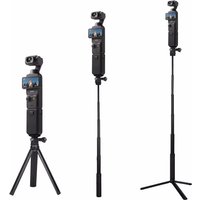 5in1 Telescopic Selfie Stick Tripod Extended Metal Holder for DJI Osmo Pocket 2 / 3 / 4 Gimbal Camera Accessories