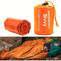 2pcs PE Emergency Sleeping Bags Thermal Waterproof Survival Ultralight Portable Bivy Sack Outdoor Camping Hiking Survival Gear