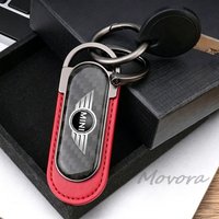 High Quality Carbon Fiber Metal Leather Car Keychain Key riang For MINI Cooper F54 F55 F56 R56 R60 SONE Roadster Clubman Coupe