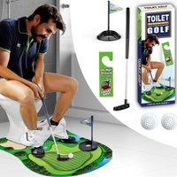 Toilet Golf Balls Game Set Mini Indoor Putting Green Toy for Bathroom Funny Entertainment Golf Perfect Gift for Dad or Boyfriend