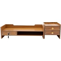 Modern Wooden Desk Organizer Computer Monitor Stand Table MDF with Drawers Office Supplies Computer Desktop Tabletop