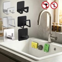 304 Stainless Steel Sponge Rack, Kitchen Non Perforated Sink, Steel Wire Ball Cloth, Sponge Drain Rack Storage Racks