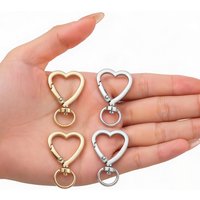 5pcs Heart Shape Keychain Clip, Heart Spring Snap Hook, Cute Lobster Clasp for Keys, Bags Women's keychain