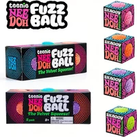 Needoh 3 Pack Mini Fuzz Ball Stress Teenie Sensory Toy The Groovy Glob Relief Fidget Non-Toxic Squeeze Soft Balls for ADHD Gift