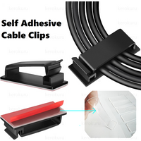 Self Adhesive Cable Management Clips Cable Organizers Wire Clips Cord Holder for TV PC Ethernet Cable under Desk Home Office