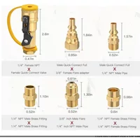 RV Propane Quick Connect 7pcs Brass Fittings for Low Pressure Gas Systems Perfect for Outdoor Cooking and Heating