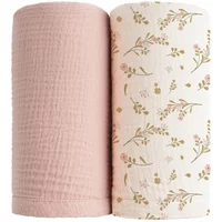 2PC Cotton Muslin Baby Swaddle Blankets Bedding Soft Receiving Blanket Newborn Baby Wrap Stroller Cover Babies Acceesories