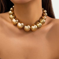 Exaggerated Acrylic CCB Big Ball Bead Chain Necklace for Women Punk Chunky Heavy Gold Color Short Choker Party Jewelry Steampunk