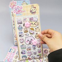 Chiikawa Cute 3D Puffy Relief Sticker Squishy Toy, Soft Cat Paw Stress Relief Decal, Hachiware & Usagi Kawaii Butt Patch