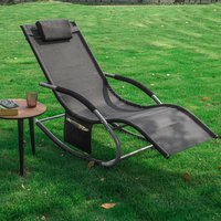 SoBuy OGS28 Sonnenliege Gartenliege schaukel mit Tasche und atmungsaktiv und luftig Schaukelliege für Gärten, Höfe, Strände