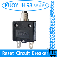 KUOYUH 98 series 3A 5A 8A 10A 12A 15A 16A 18A 20A push button reset overload protector automatic reset circuit breaker switch